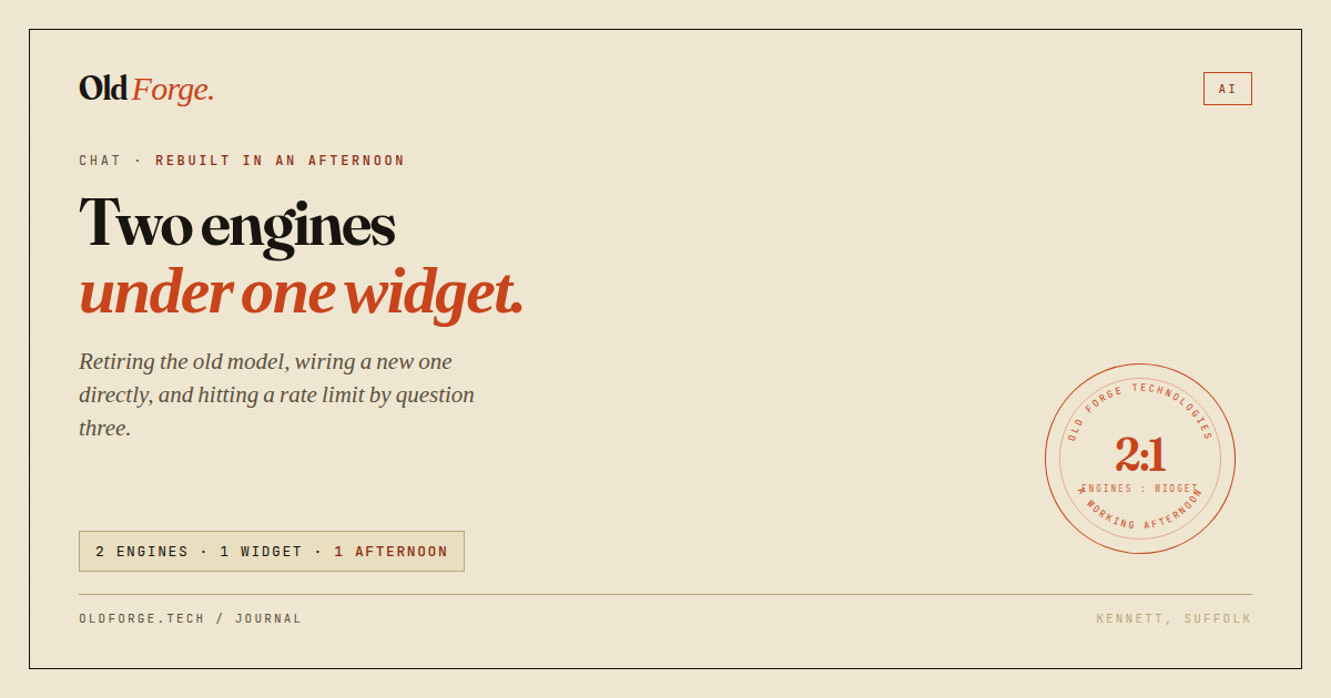 Two engines under one widget: rebuilding chat for Claude Haiku 4.5