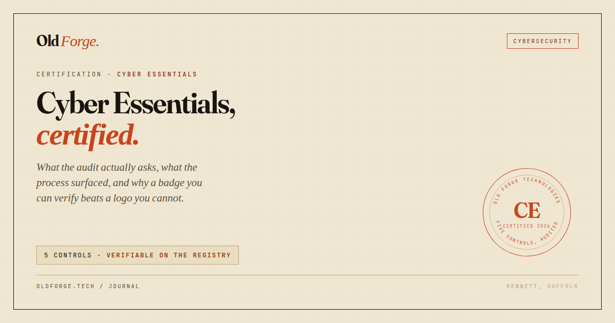 Cyber Essentials, certified